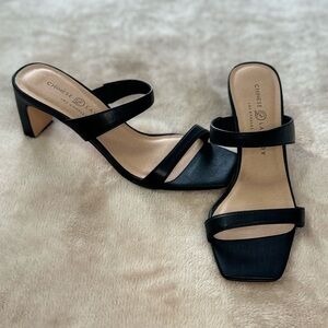 Chinese Laundry Black Yanti Slide Heel
